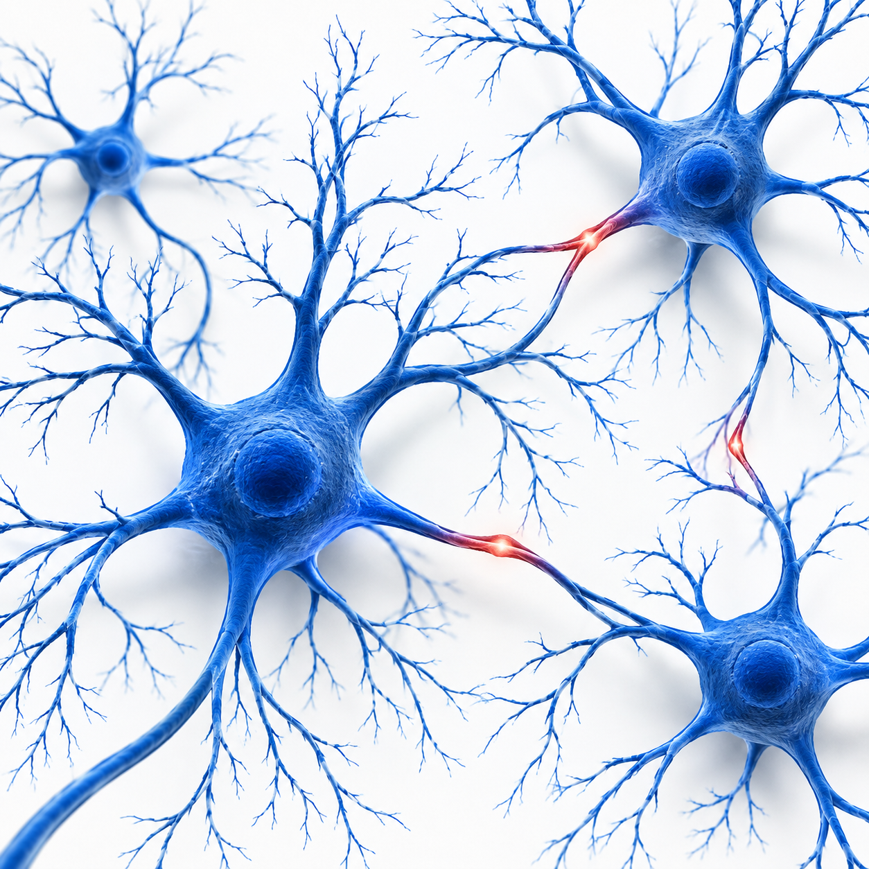 Conceptual illustration of interconnected nerve cells.